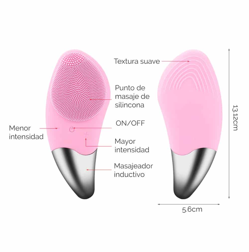 Cepillo Limpiador Facial de Silicona Recargable